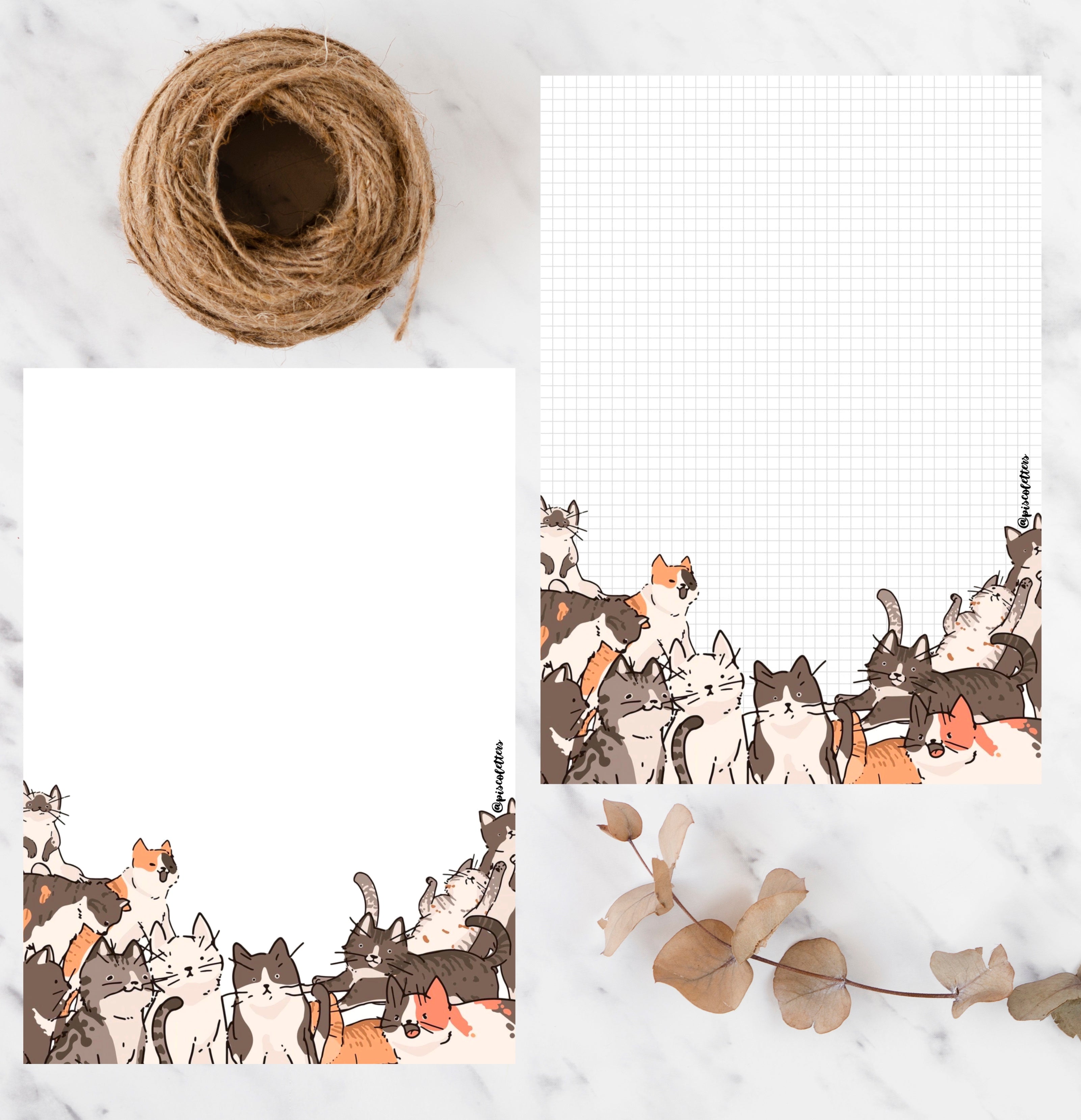Cat family printable paper – Piscoletters