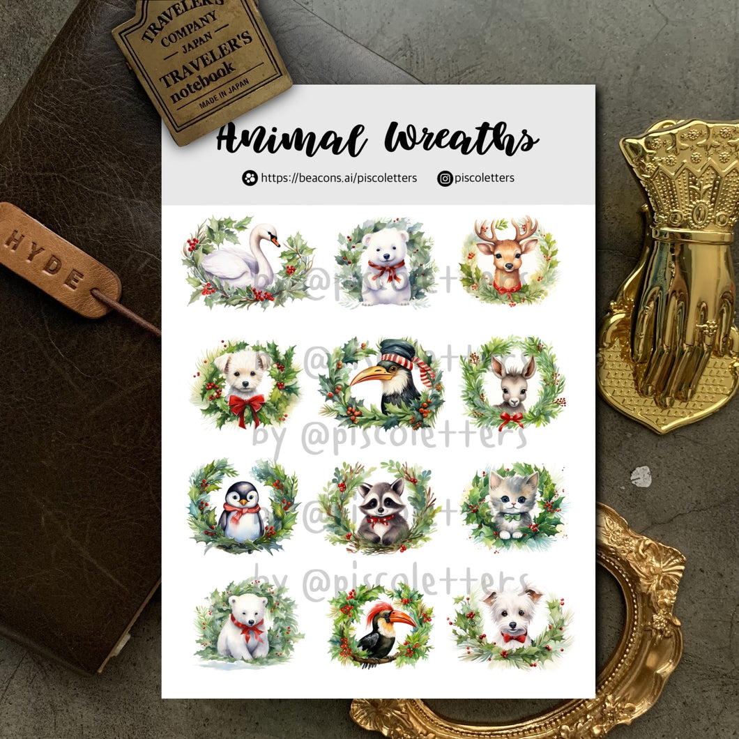 Animal Wreaths Sticker Sheet