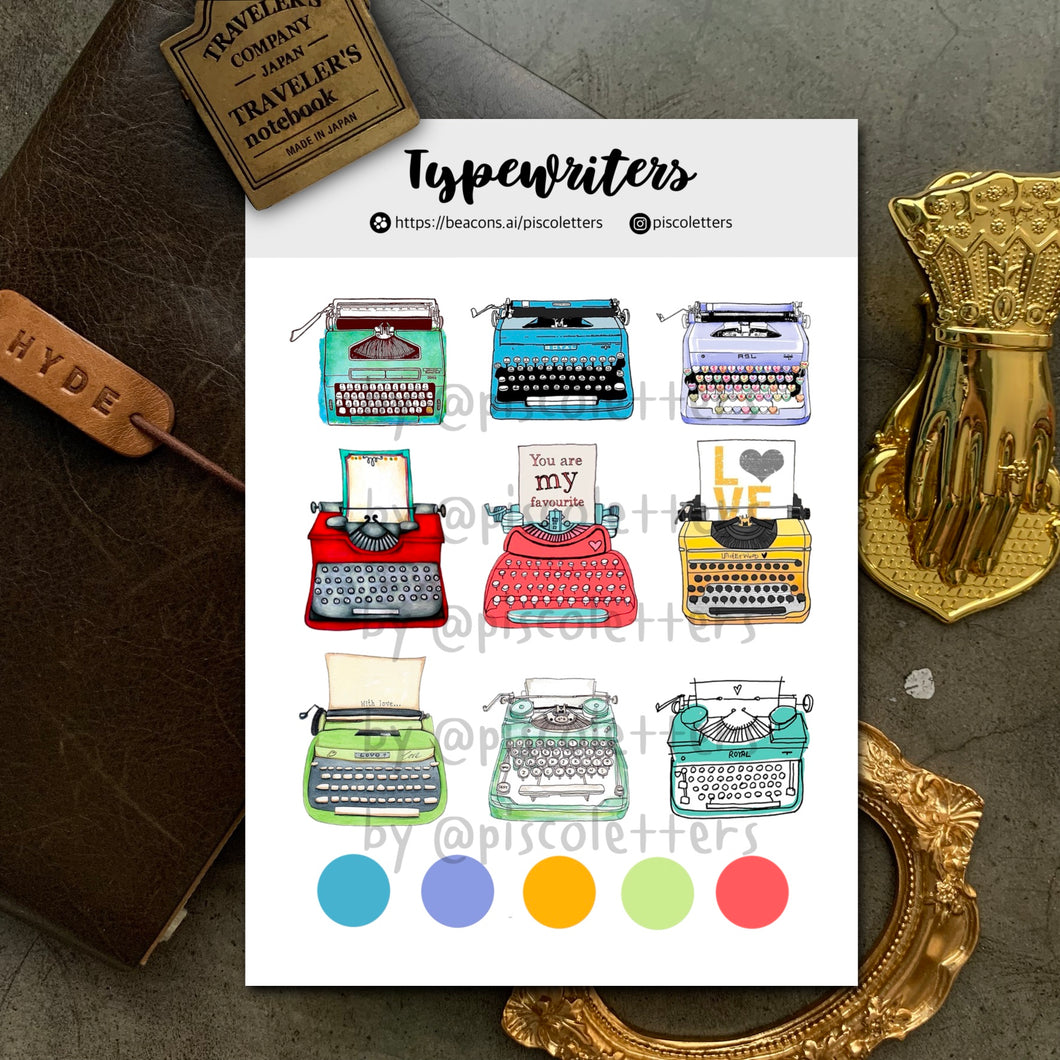 Typewriters Sticker Sheet