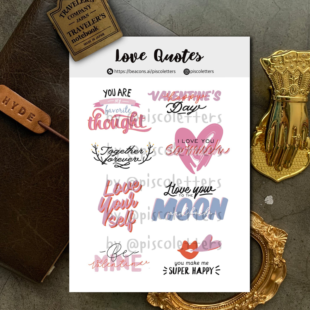 Love Quotes Sticker Sheet