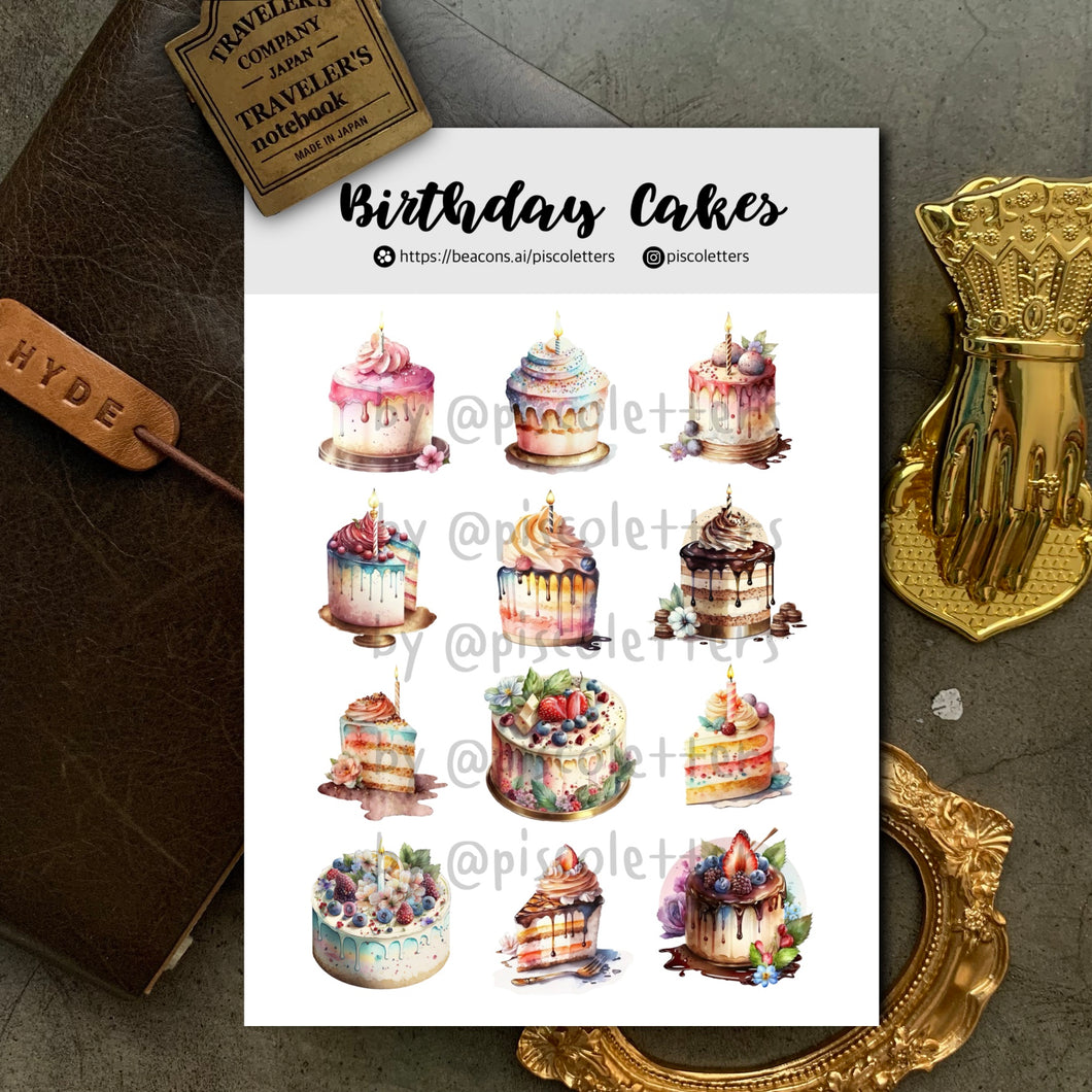 Birthday Cakes Sticker Sheet