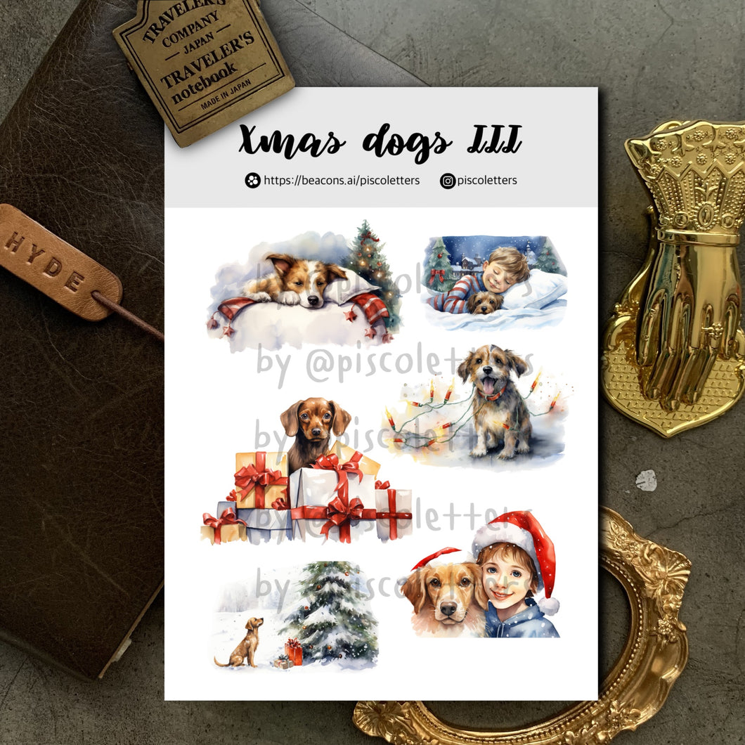 Xmas Dogs III Sticker Sheet