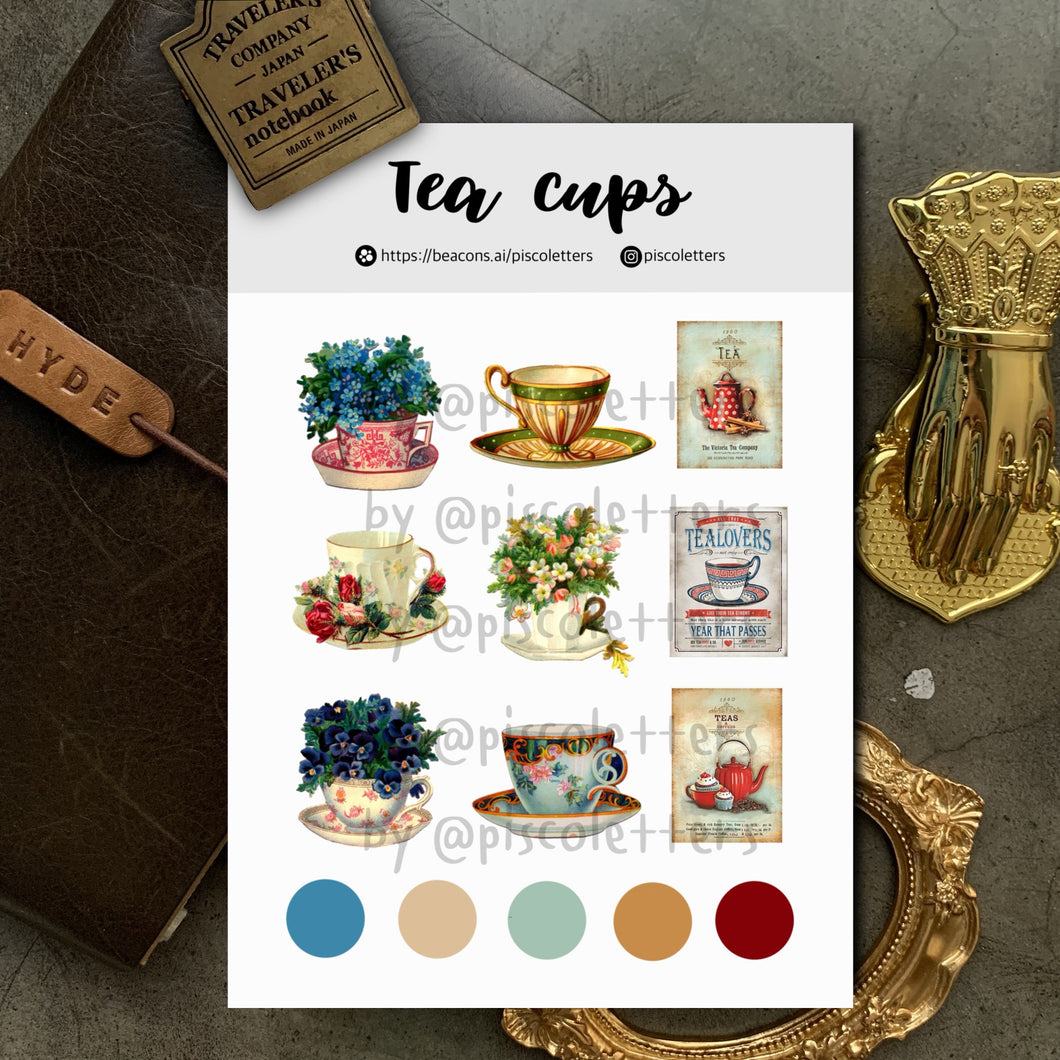 Tea Cups Sticker Sheet