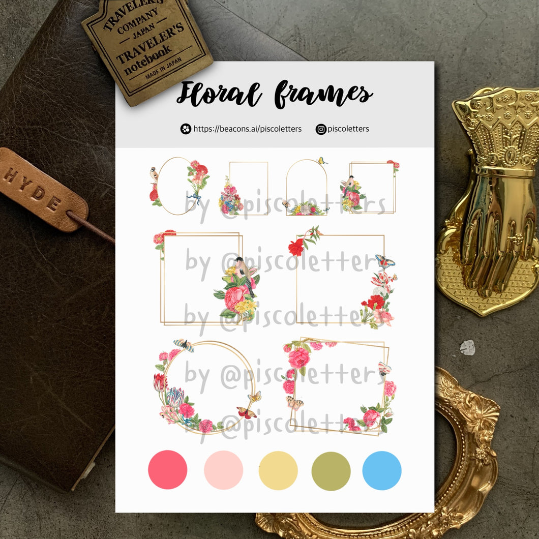 Floral Frames Sticker Sheet