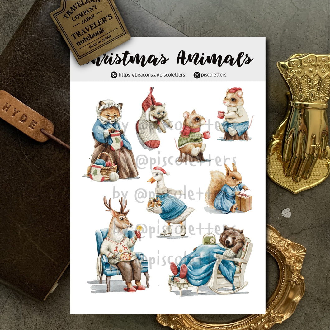 Christmas Animals Sticker Sheet