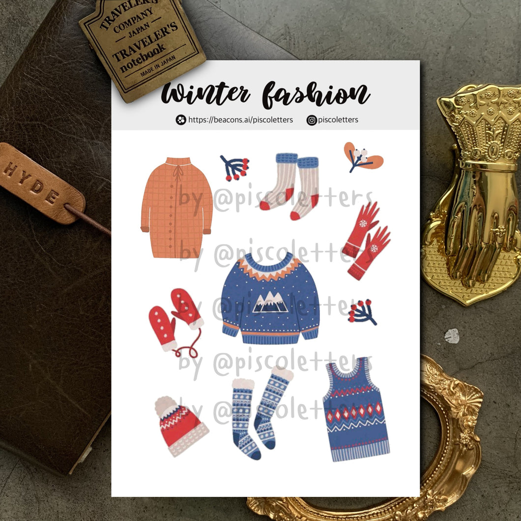 Winter Fashion Sticker Sheet