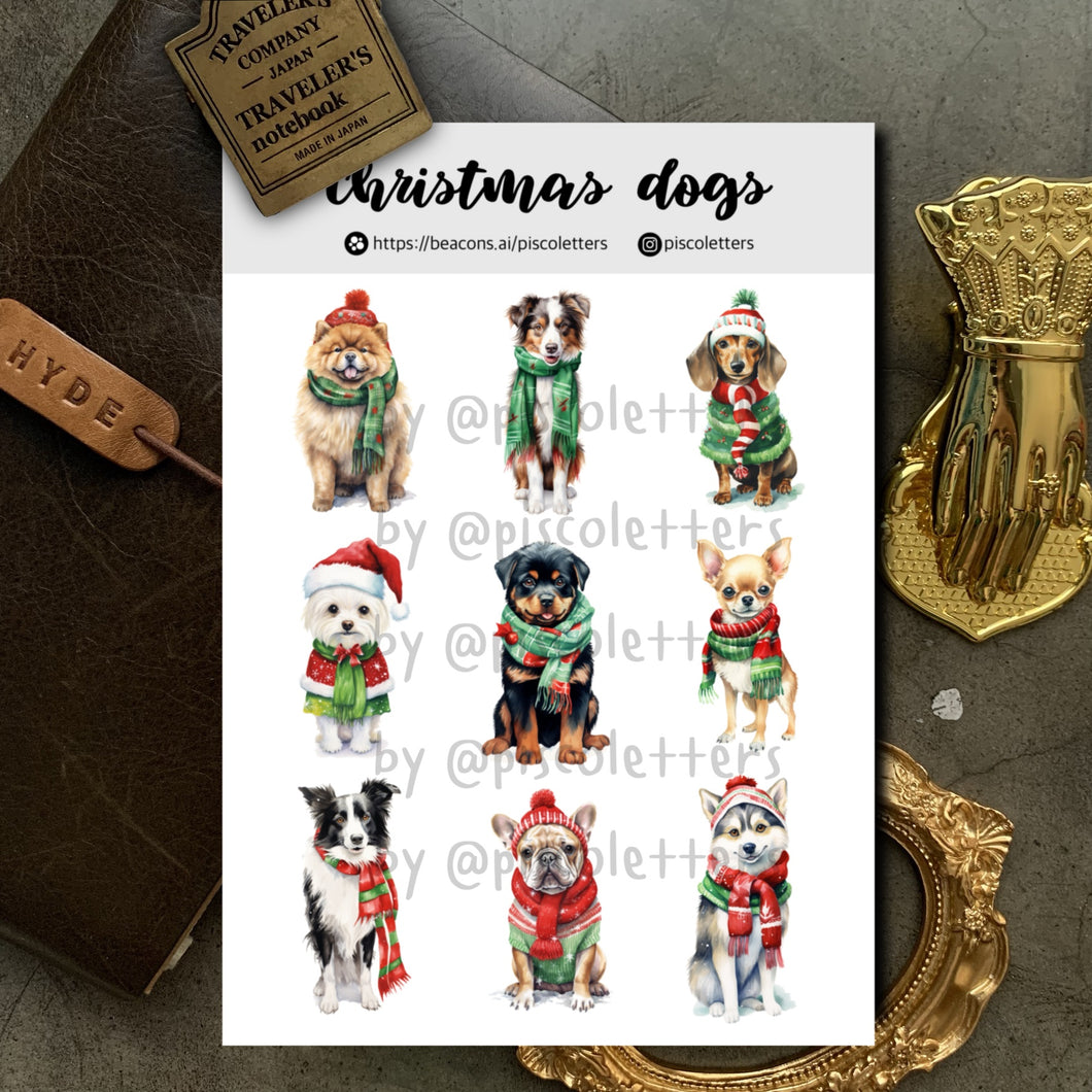 Christmas Dogs Sticker Sheet