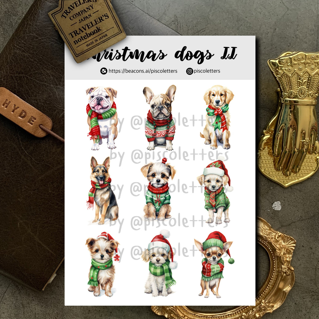 Christmas Dogs II Sticker Sheet