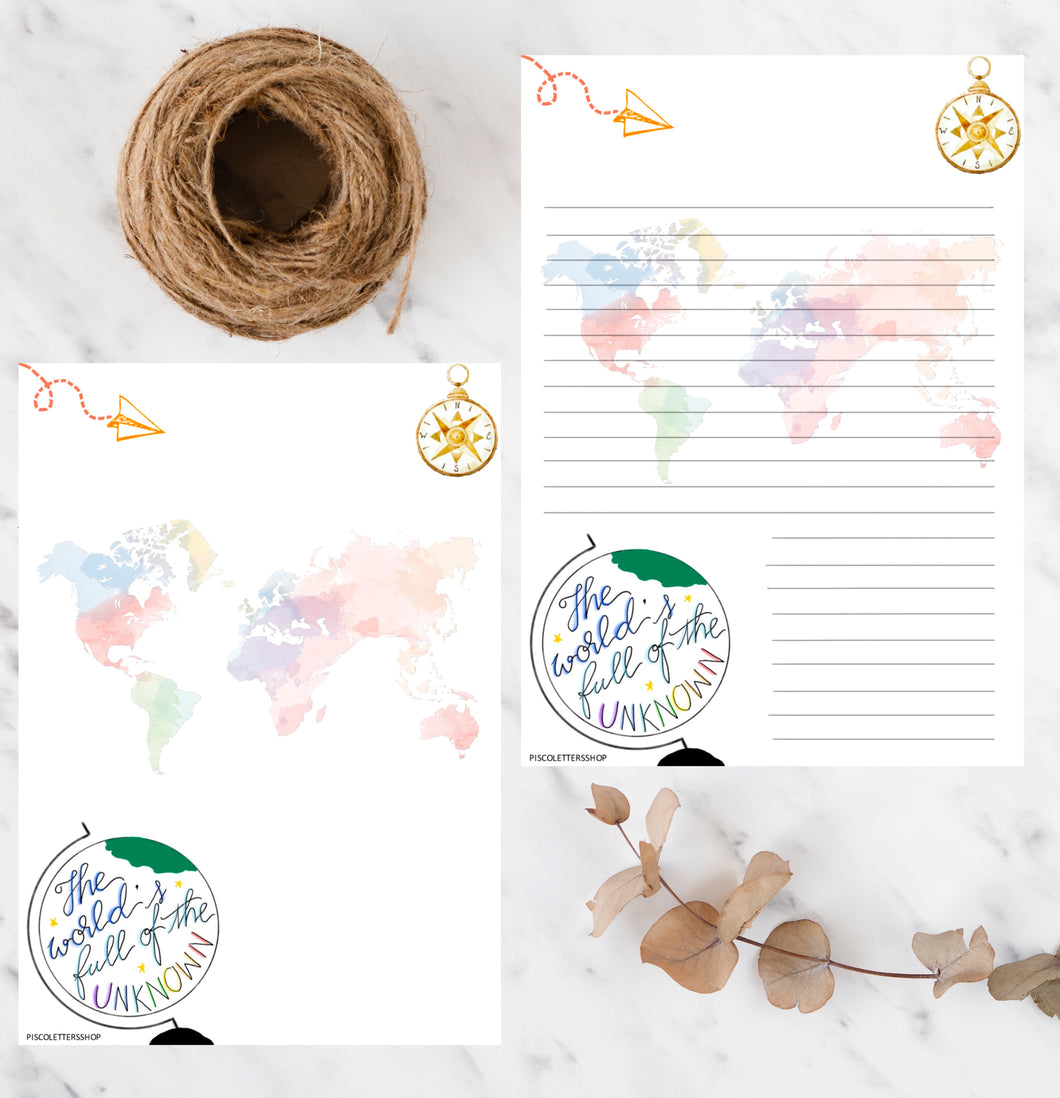 World map printable paper