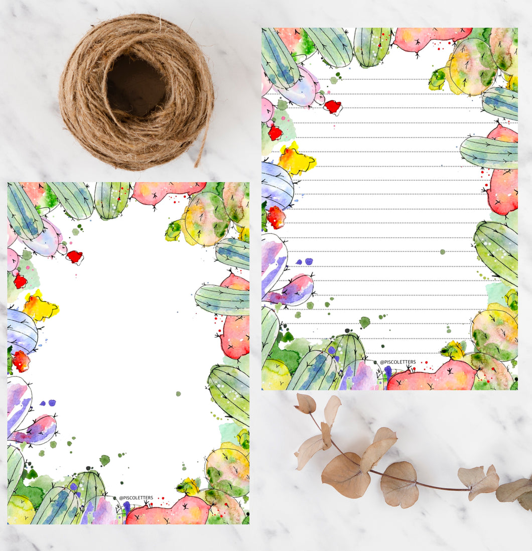 Cactus frame printable paper