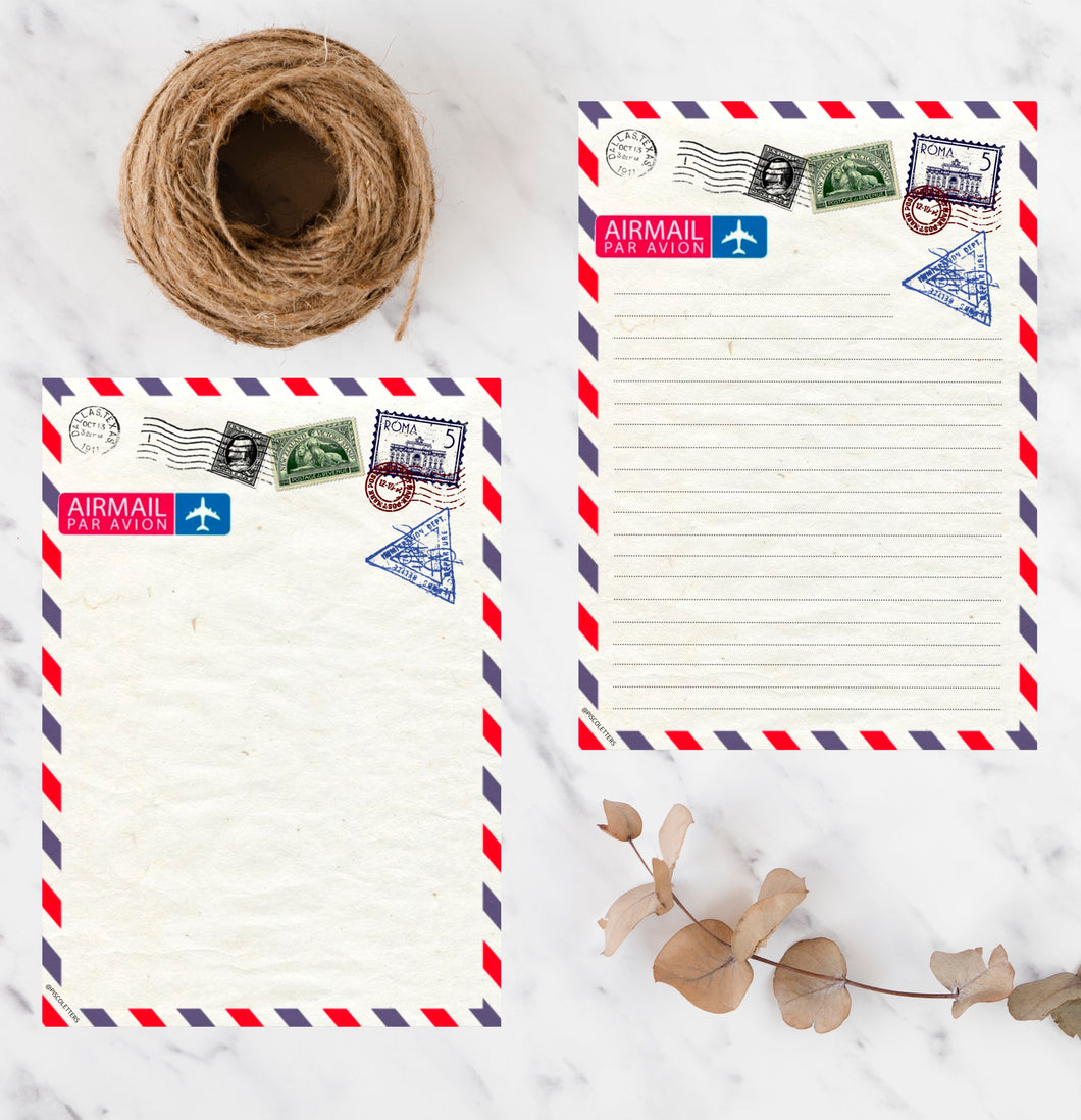 Vintage airmail printable paper