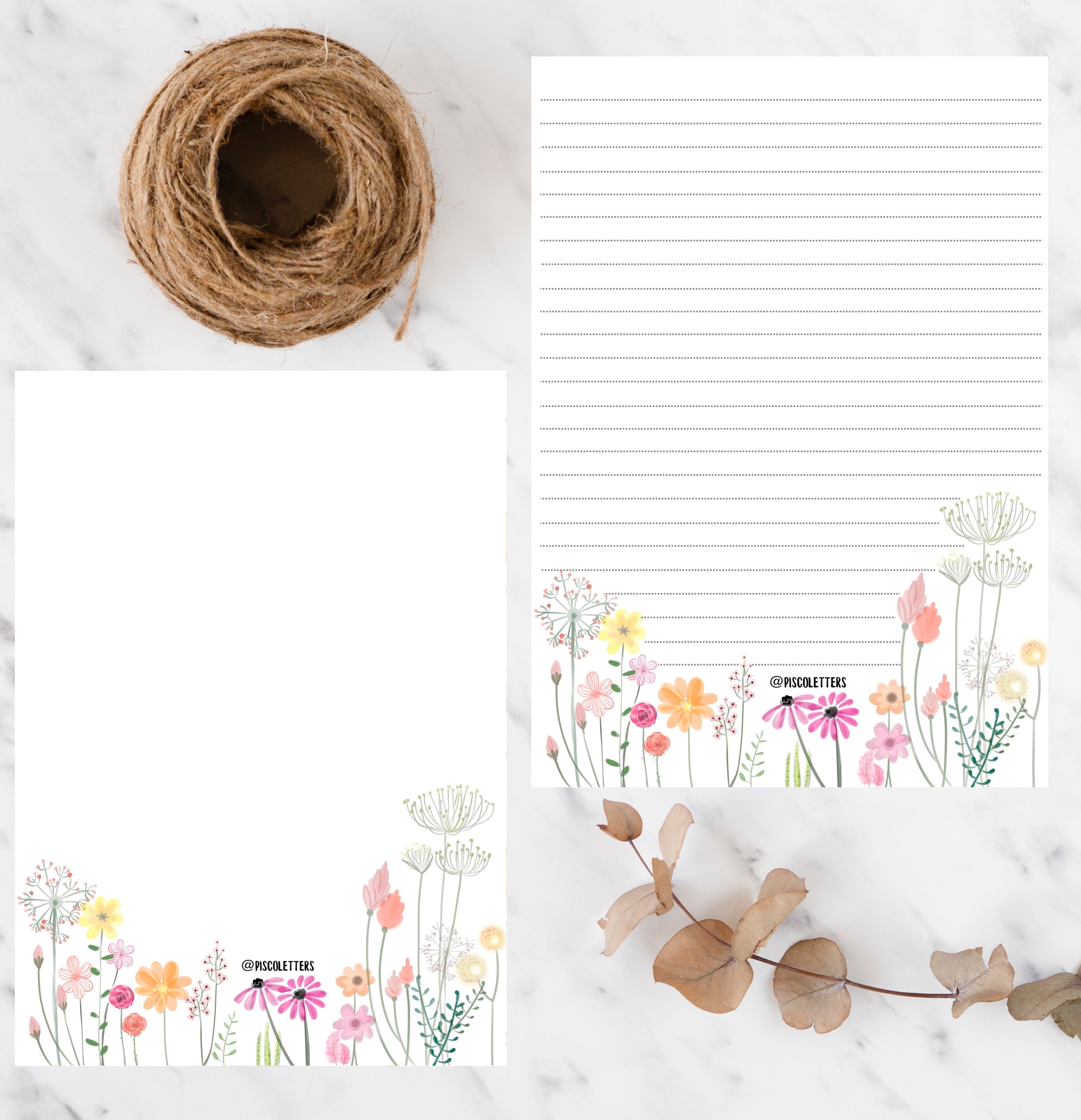Spring printable paper – Piscoletters