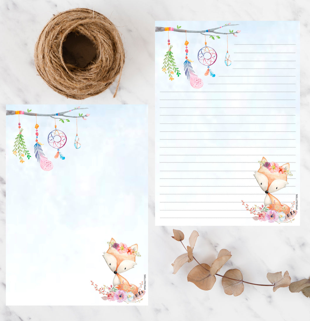 Fox dreamcatcher printable paper