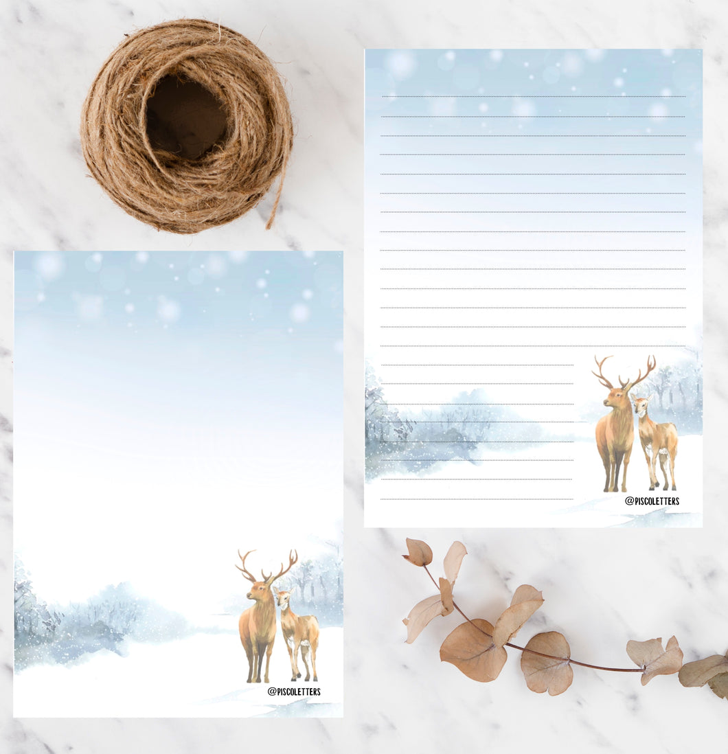 Winter deer printable paper