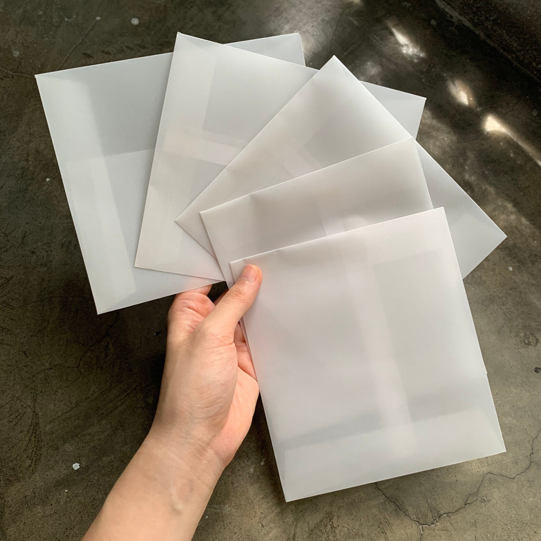 Vellum envelope, transparent envelope, envelopes