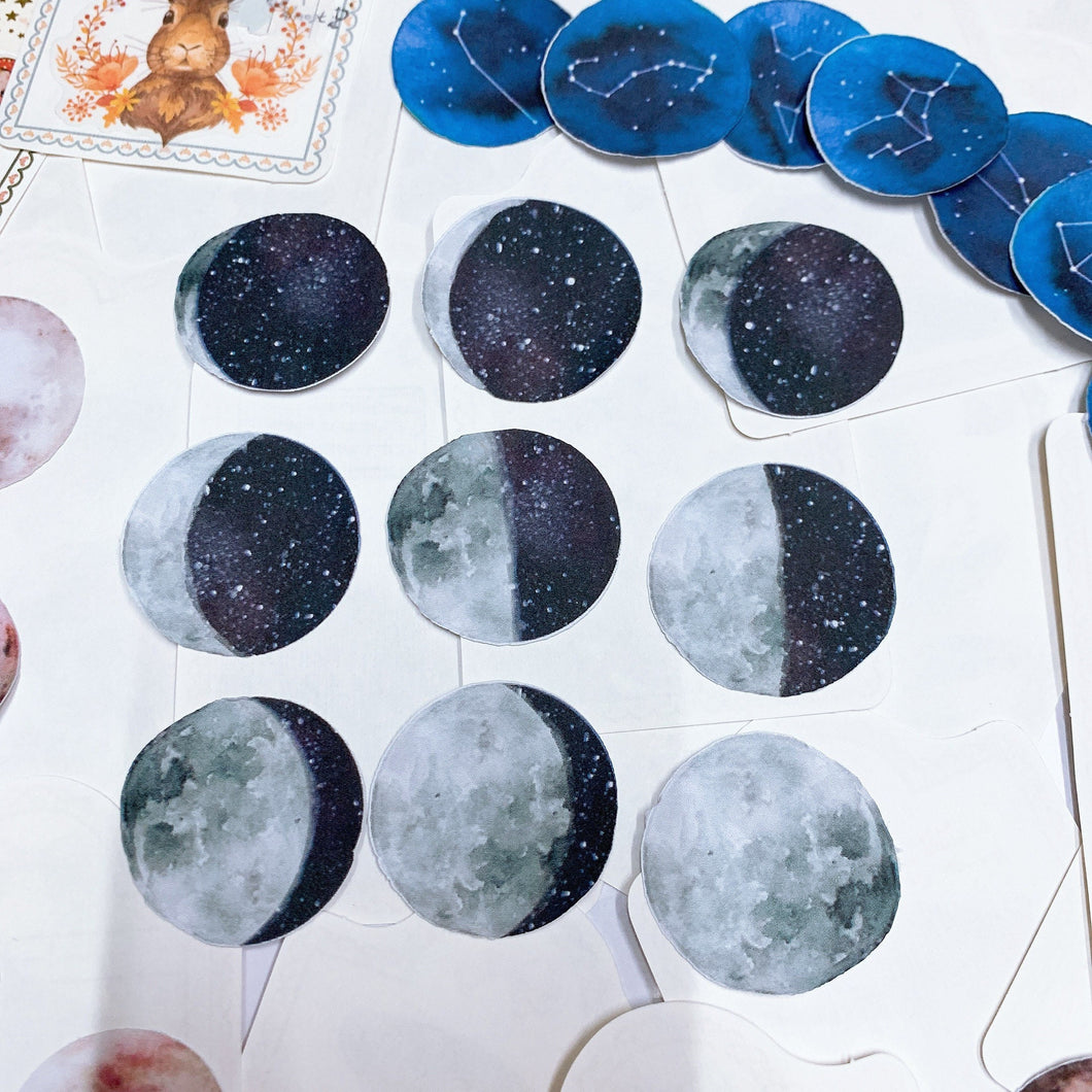 Moon phase stickers