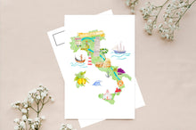 Load image into Gallery viewer, Country Map &amp; Vintage Theme Postcard
