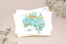 Load image into Gallery viewer, Country Map &amp; Vintage Theme Postcard
