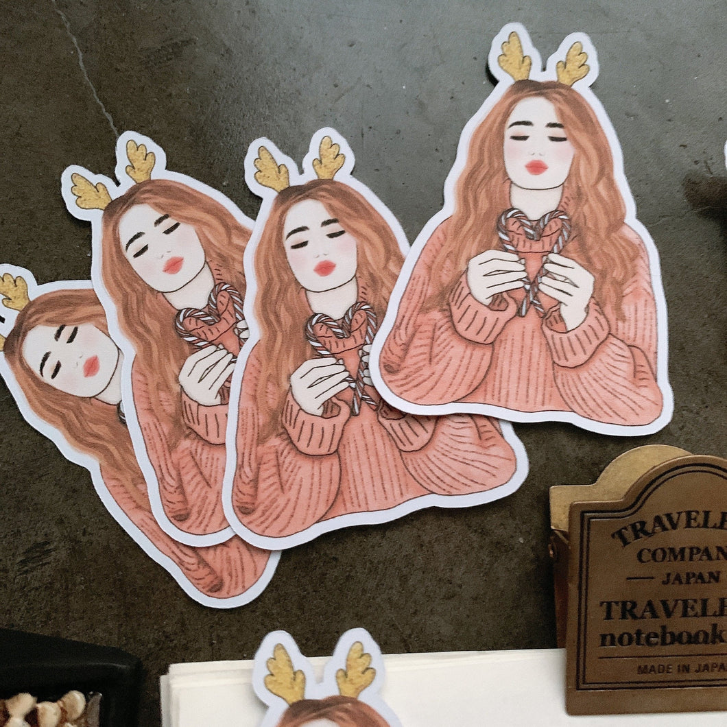 Reindeer Girl stickers