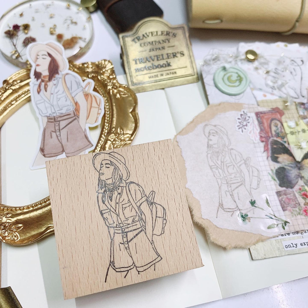 Summer Girl Rubber Stamp