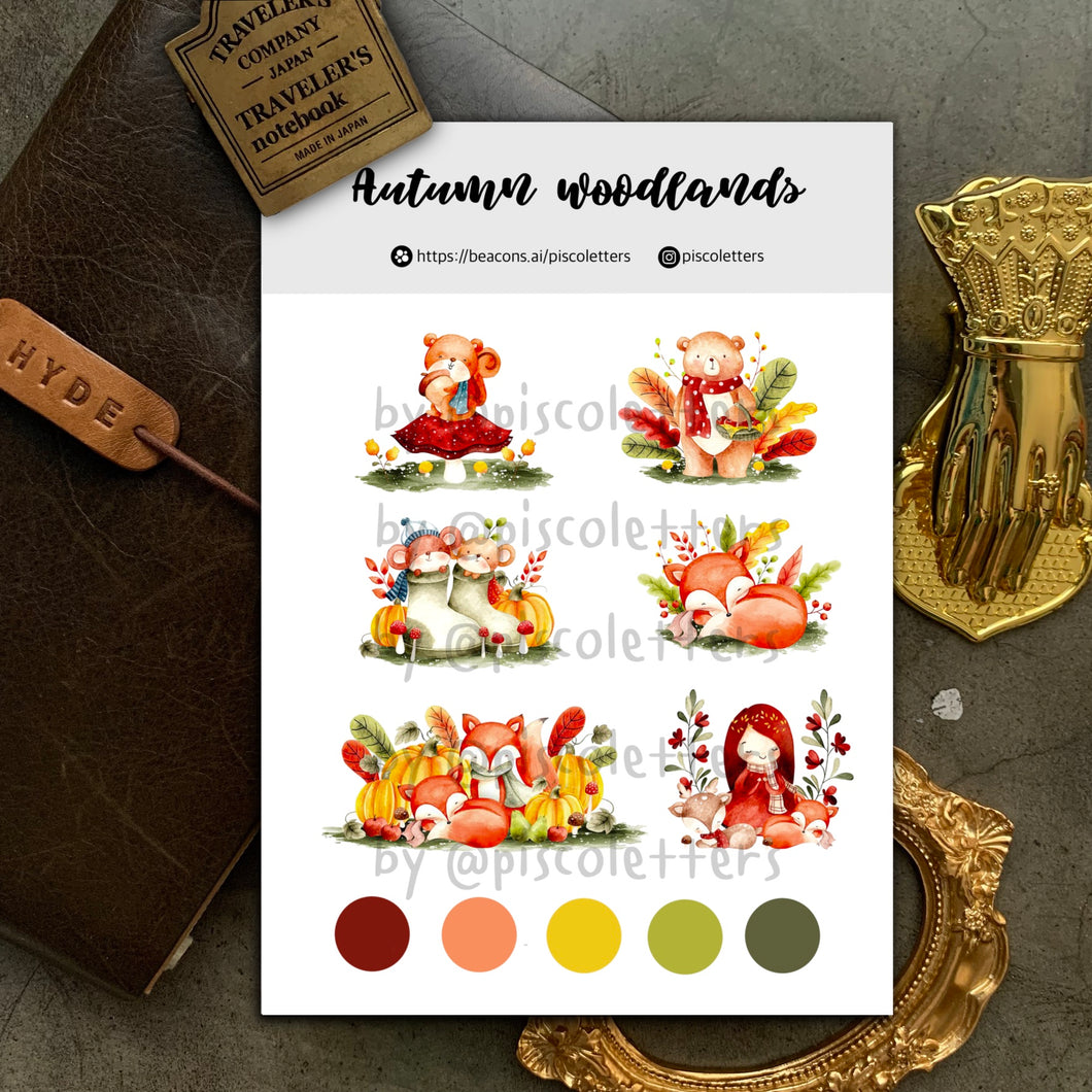 Autumn Woodland Sticker Sheet