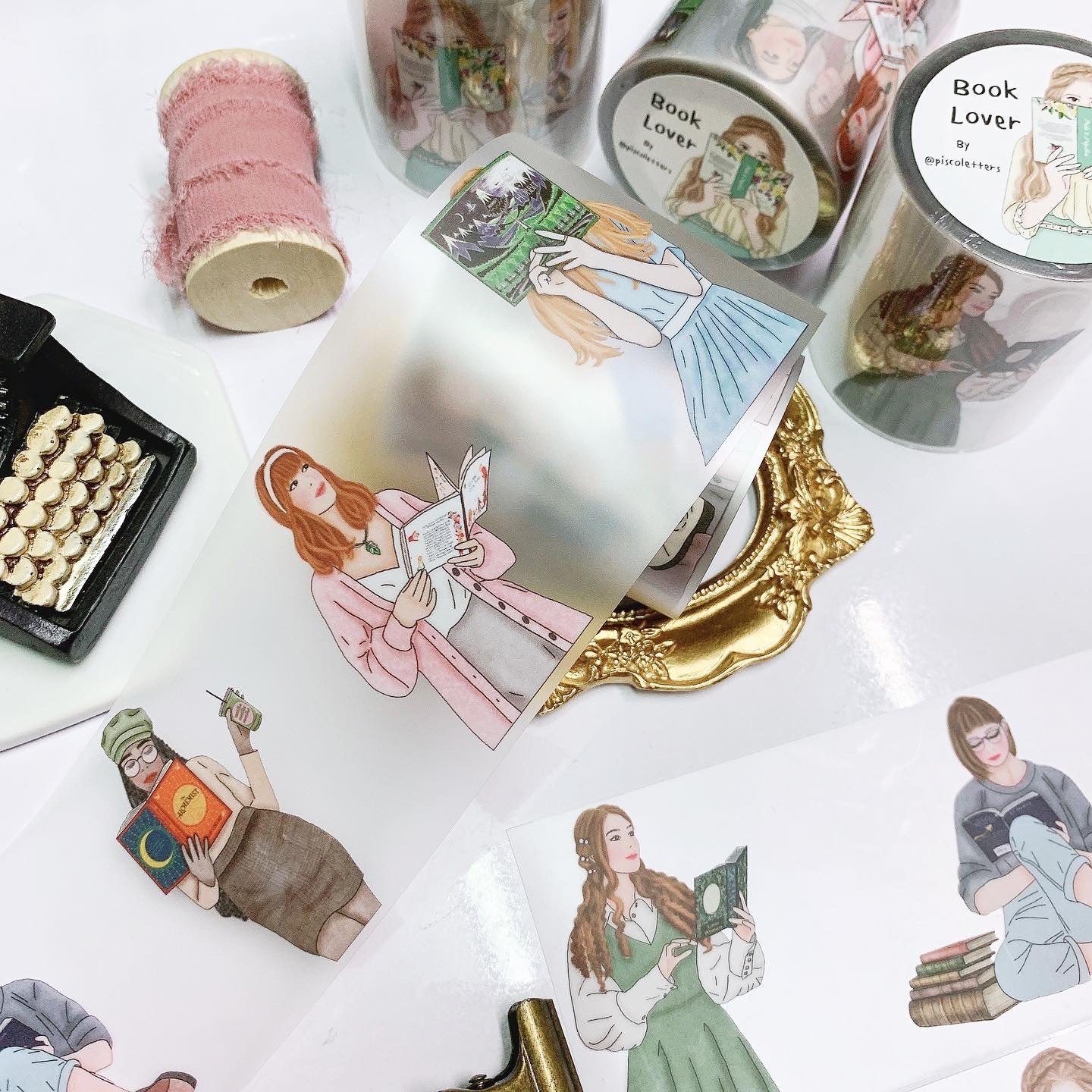 Book Lovers Washi Tape with Colorful Images of Books and Reading